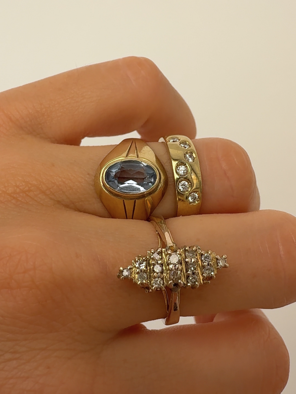 Vintage Gold Rings Size 52