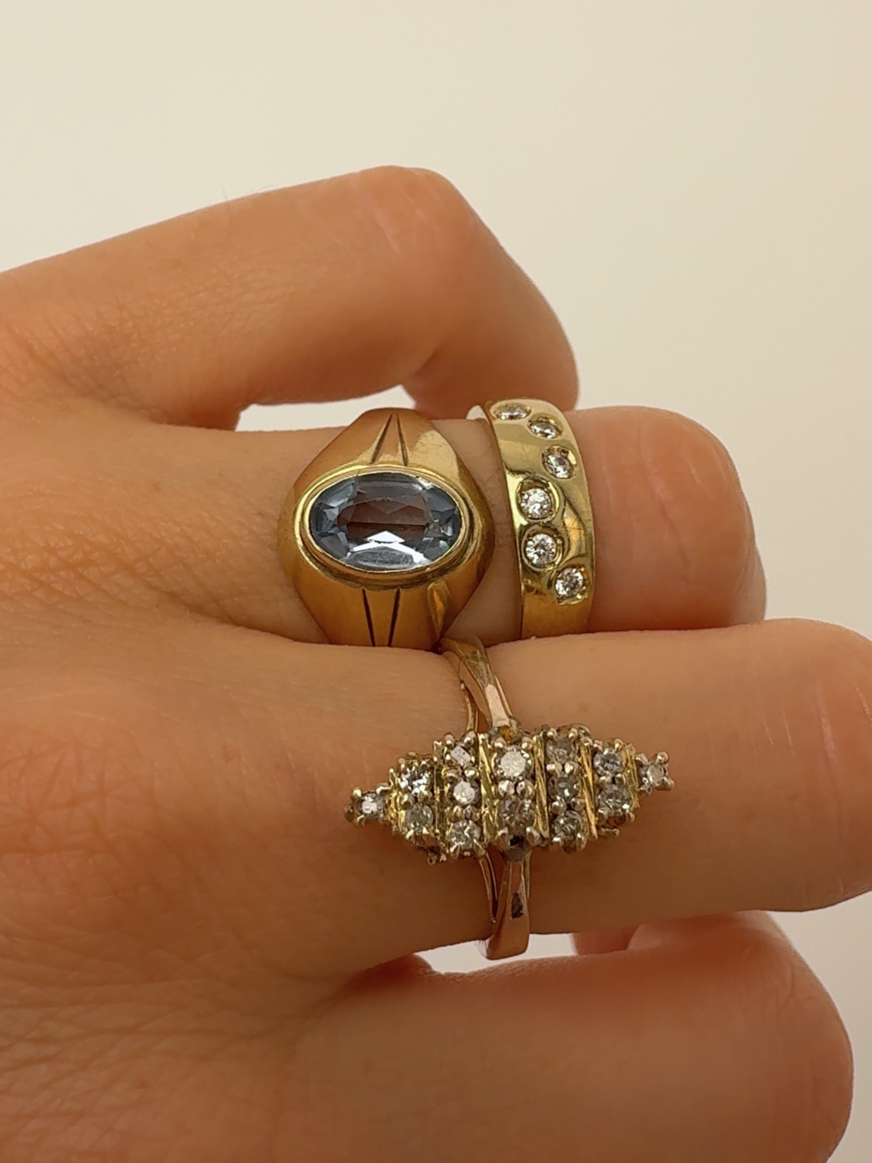 Vintage Gold Rings Size 52