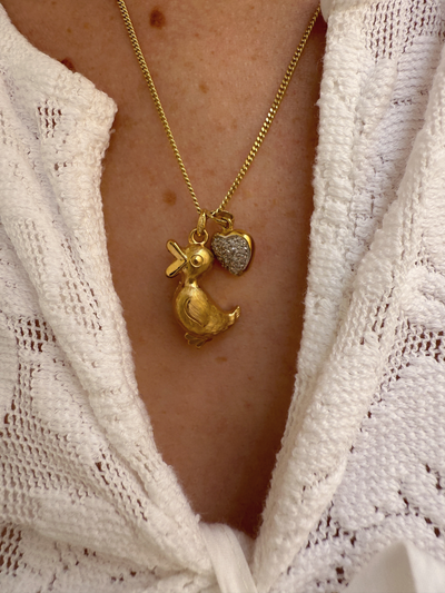 14k Ducky Charm Vintage Gold