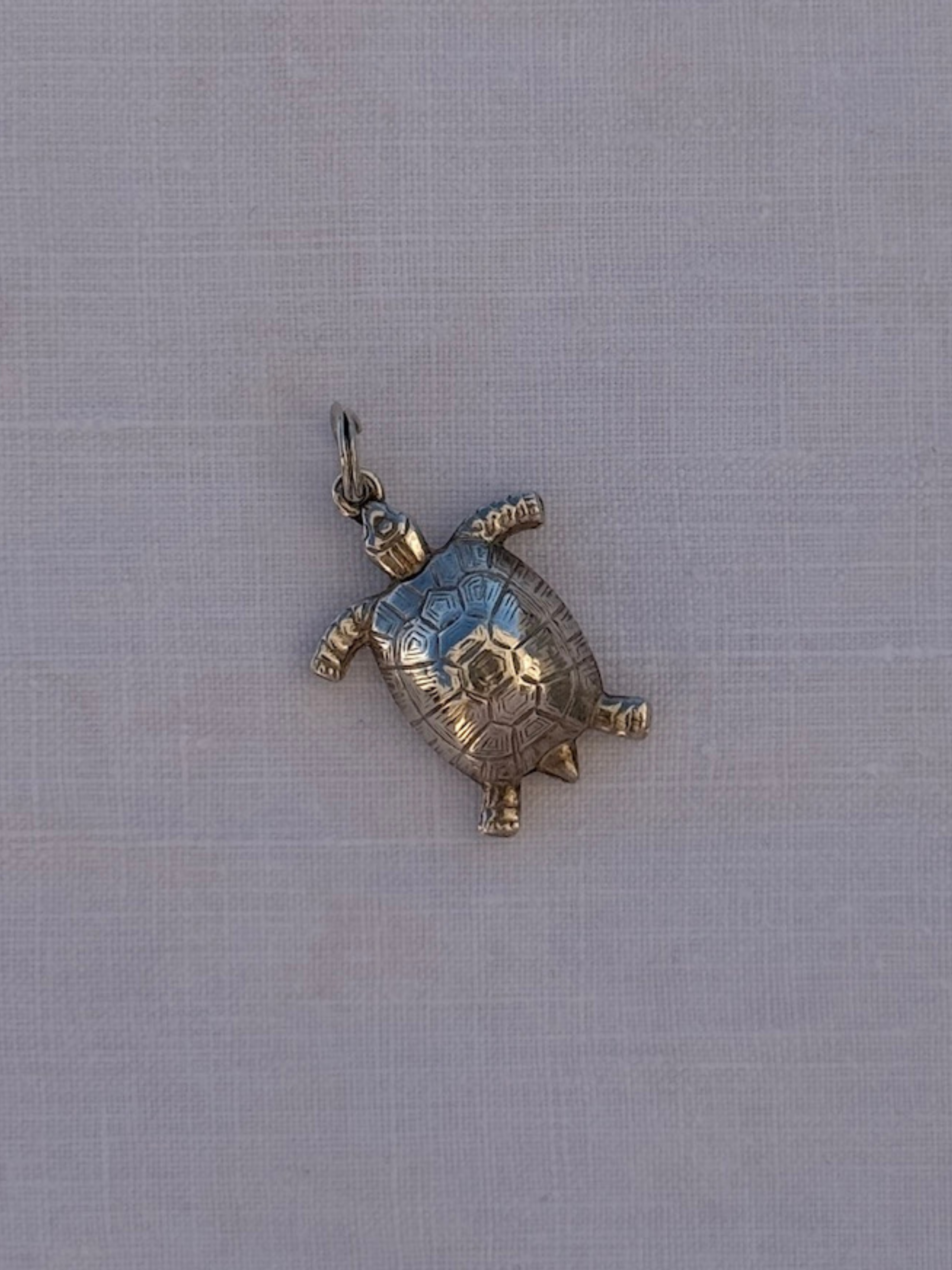 Turtle Charm Vintage Silver