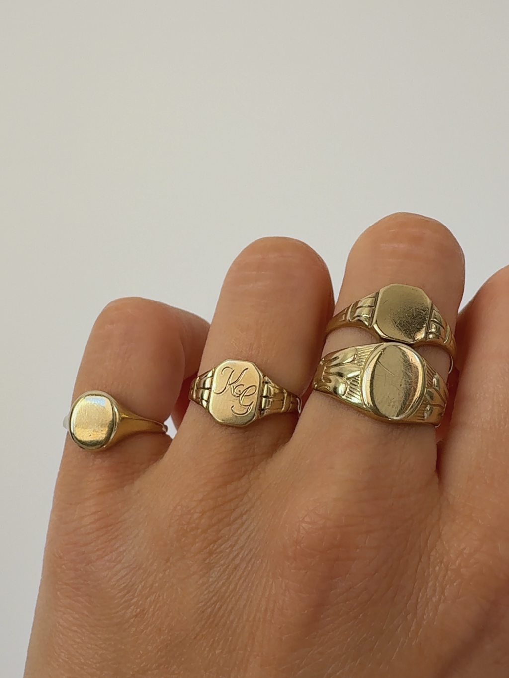 "KG" Signet Ring Vintage Gold