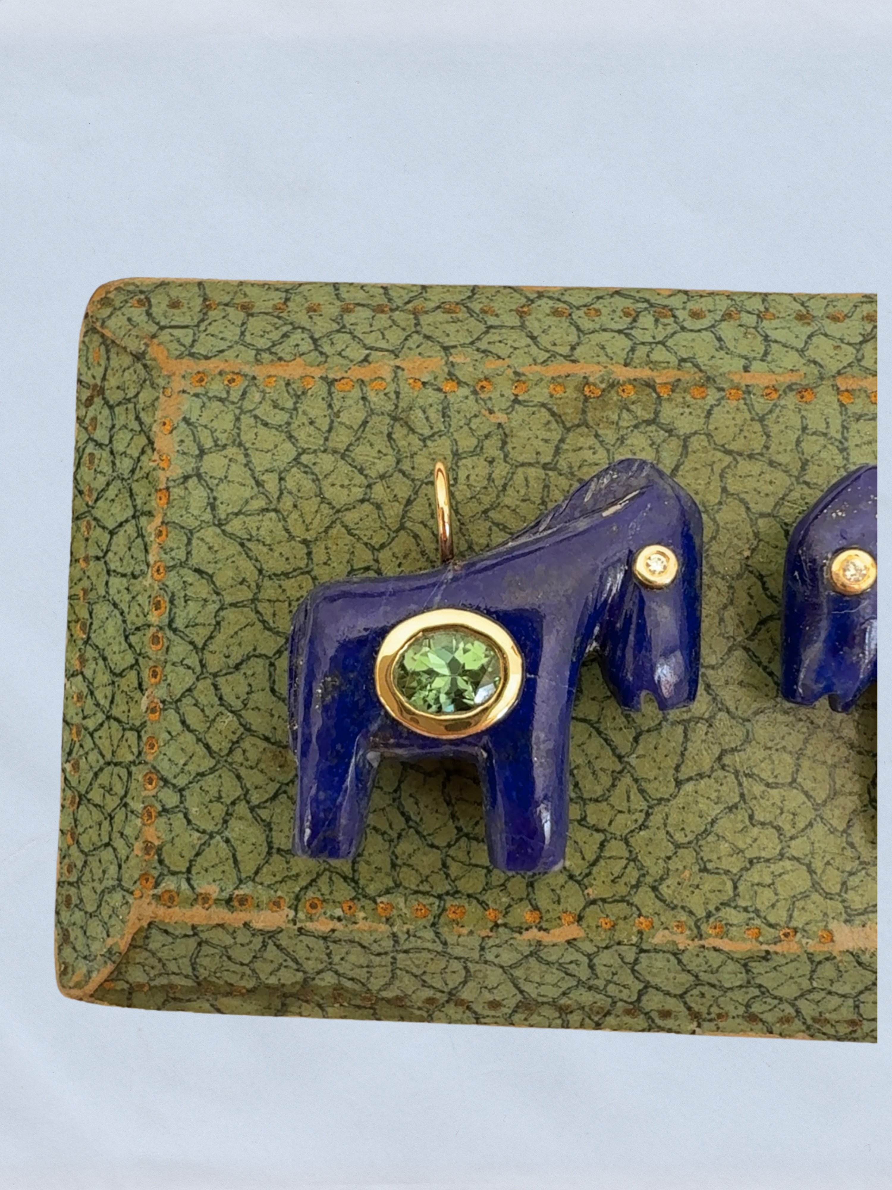 Horse Talisman Charm Lapis Green