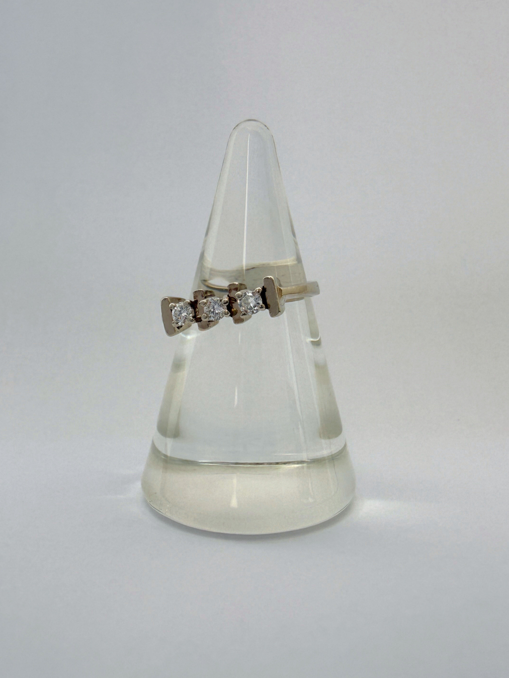 Diamond Trio Ring Vintage White Gold