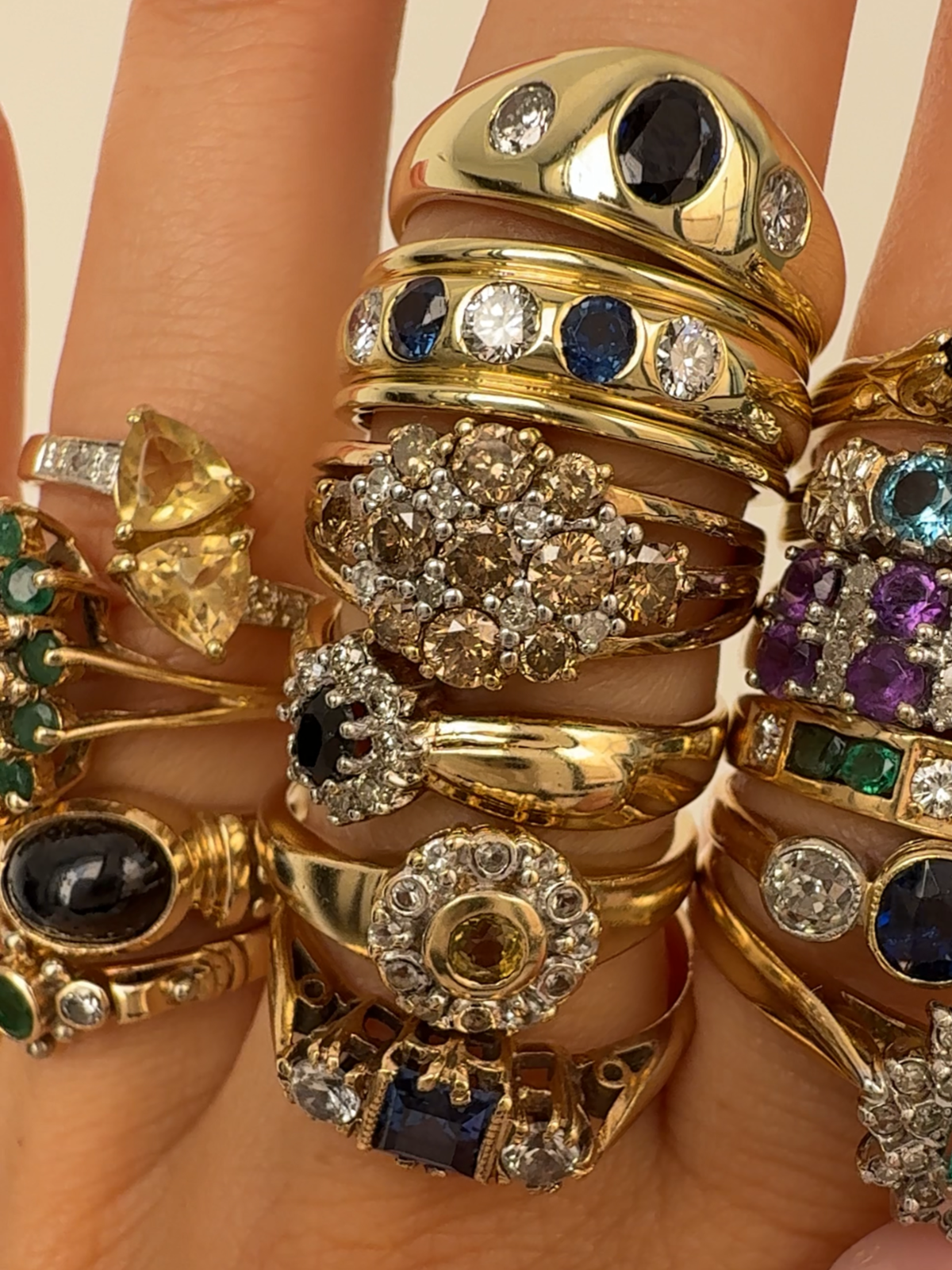 Champagne Cluster Ring