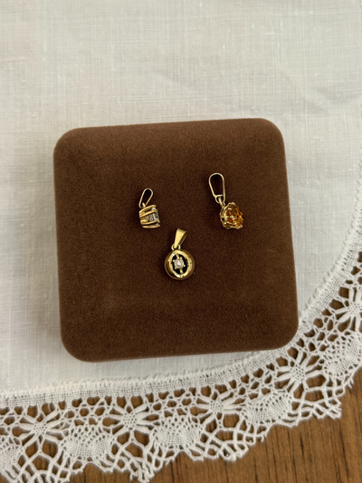 Mini Stone Charms Vintage Gold