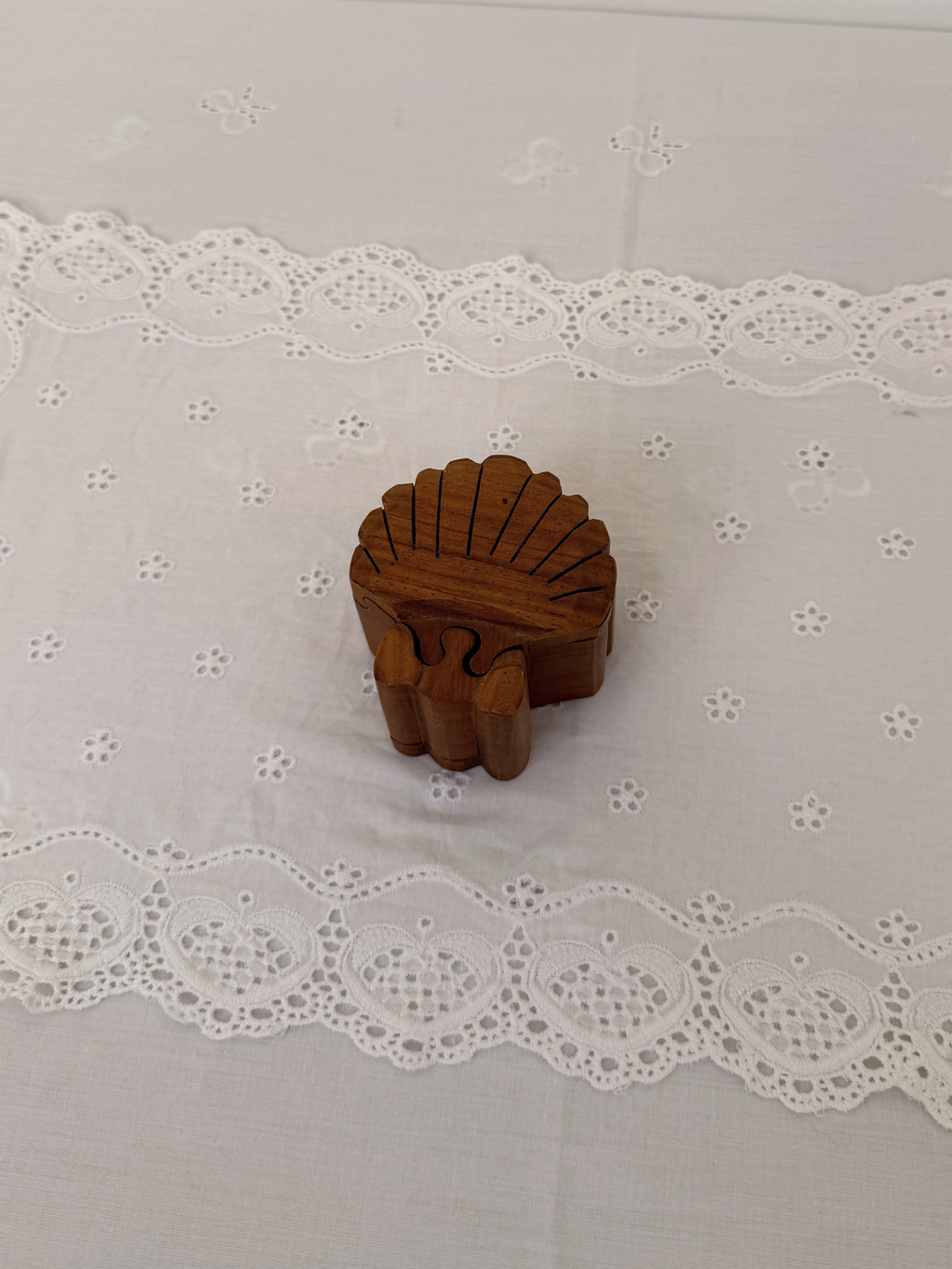 Wooden Scallop Puzzle Box