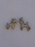 Poodle Charms Vintage Silver
