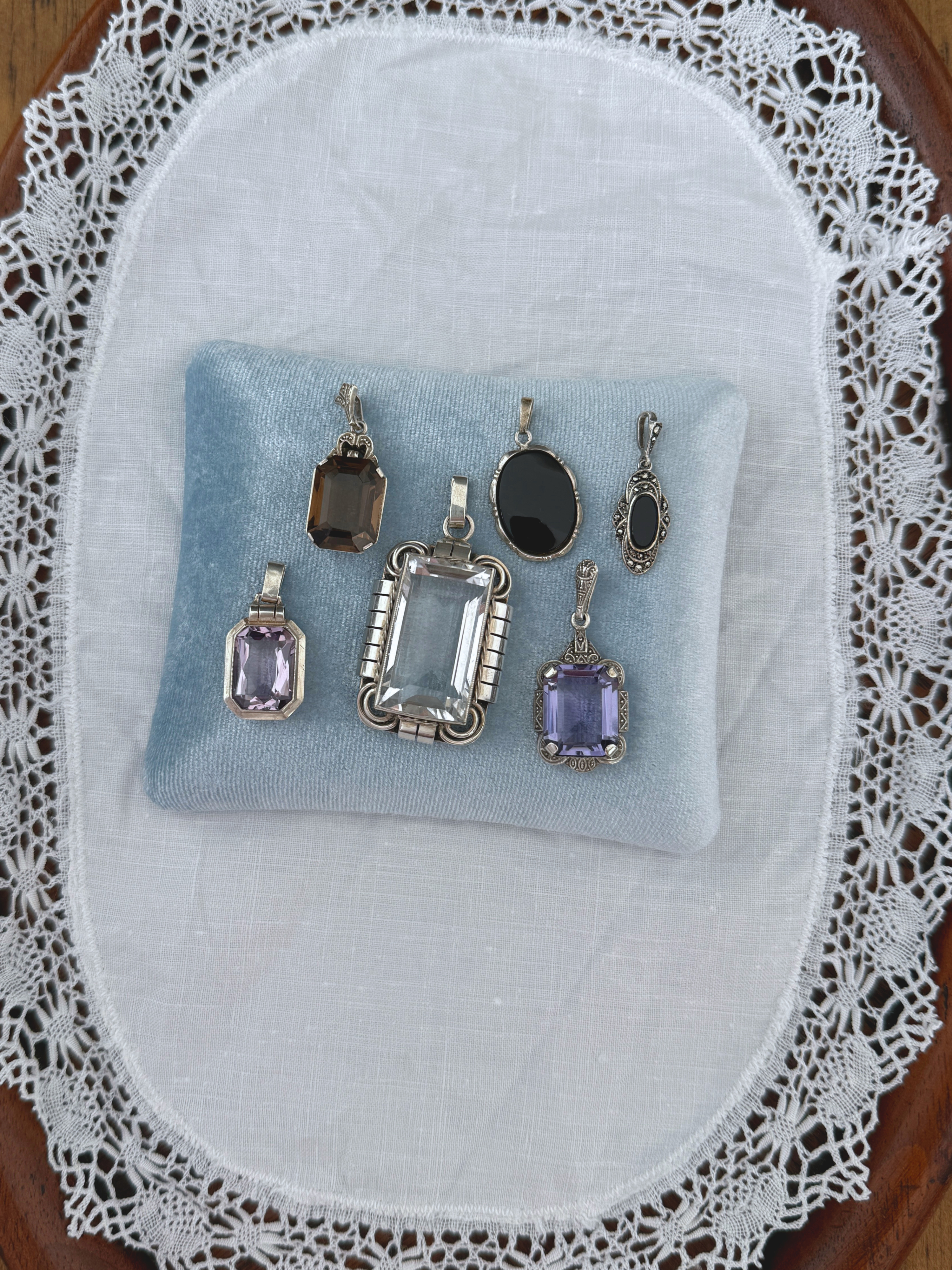 Multicoloured Stone Charms Vintage Silver