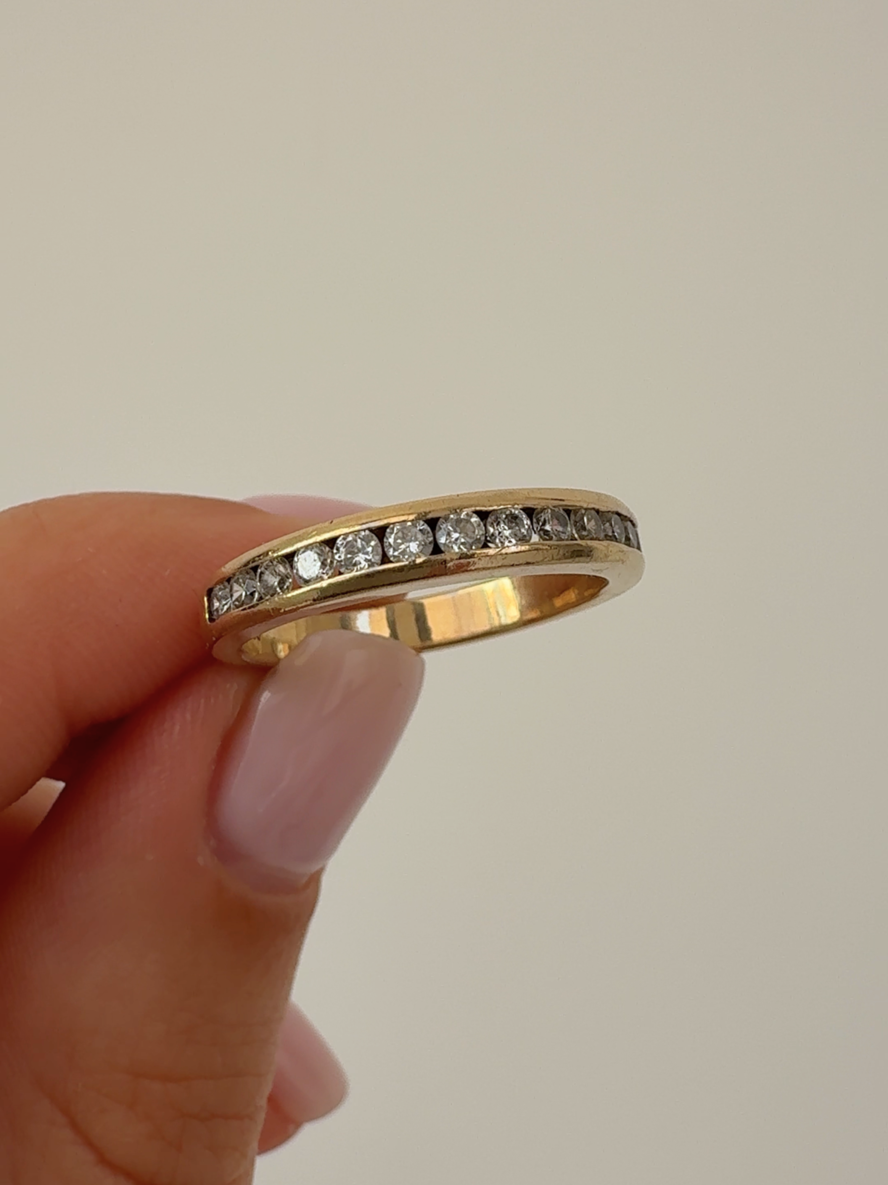 Channel Set Ring Vintage Gold