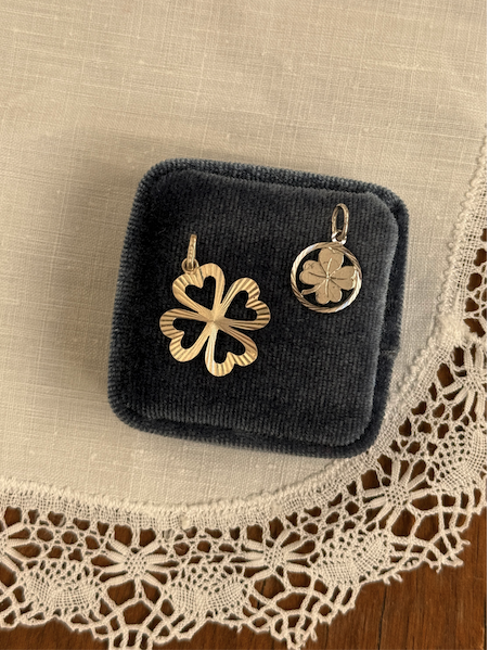 Clover Charms Vintage Silver