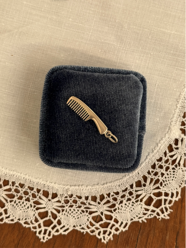 Comb Charm Vintage Silver