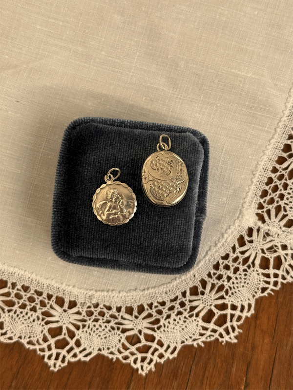 Cherub Charm Vintage Silver