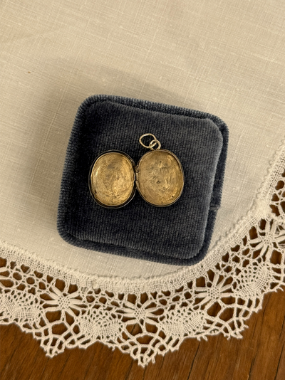 Flower Locket Charm Vintage Silver