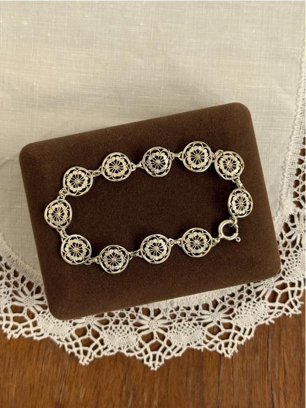 Antique Filigree Bracelet Vintage Silver