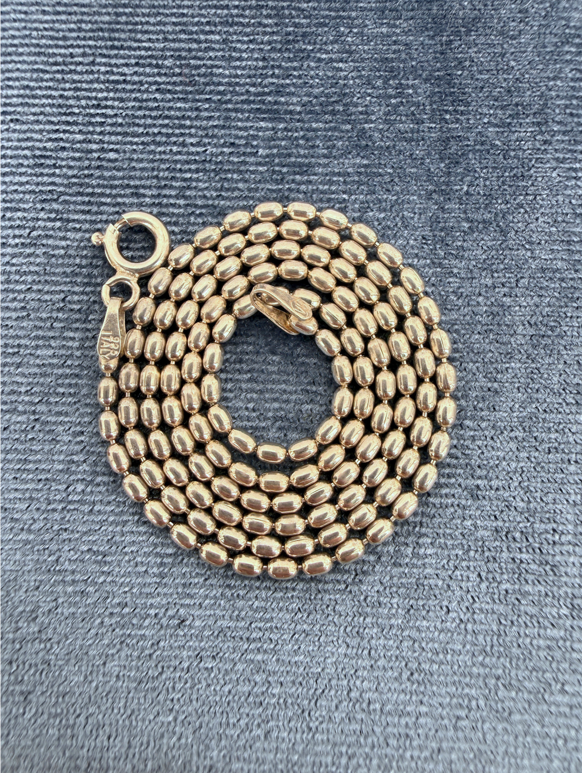 Rice Bead Chain Vintage Silver