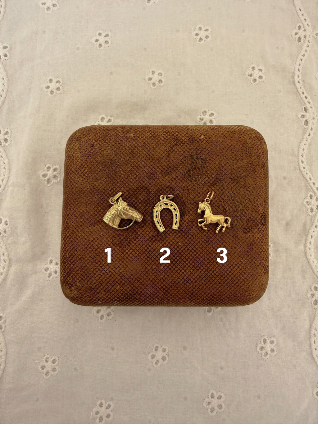 Horse Charms Vintage Gold