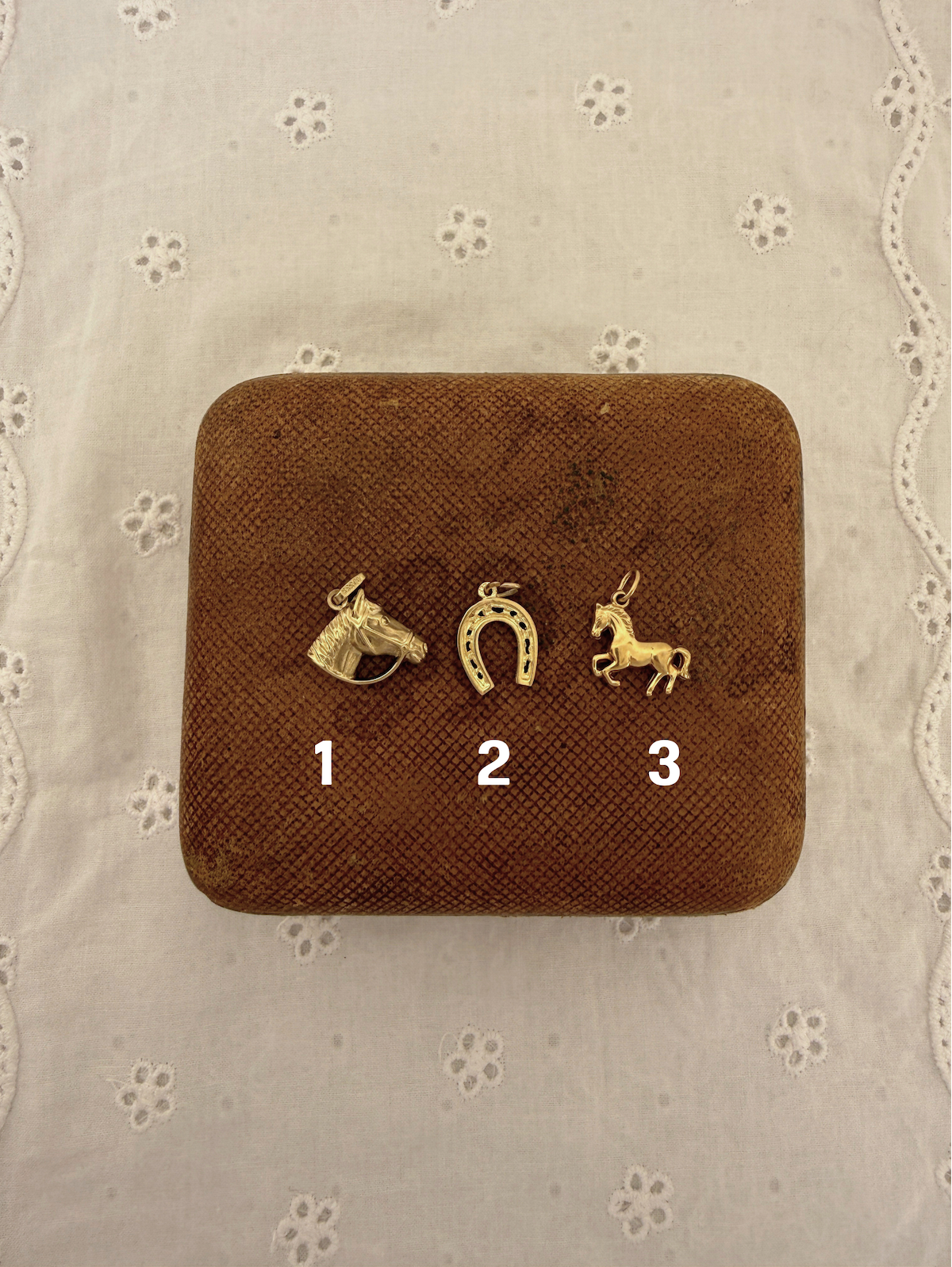Horse Charms Vintage Gold