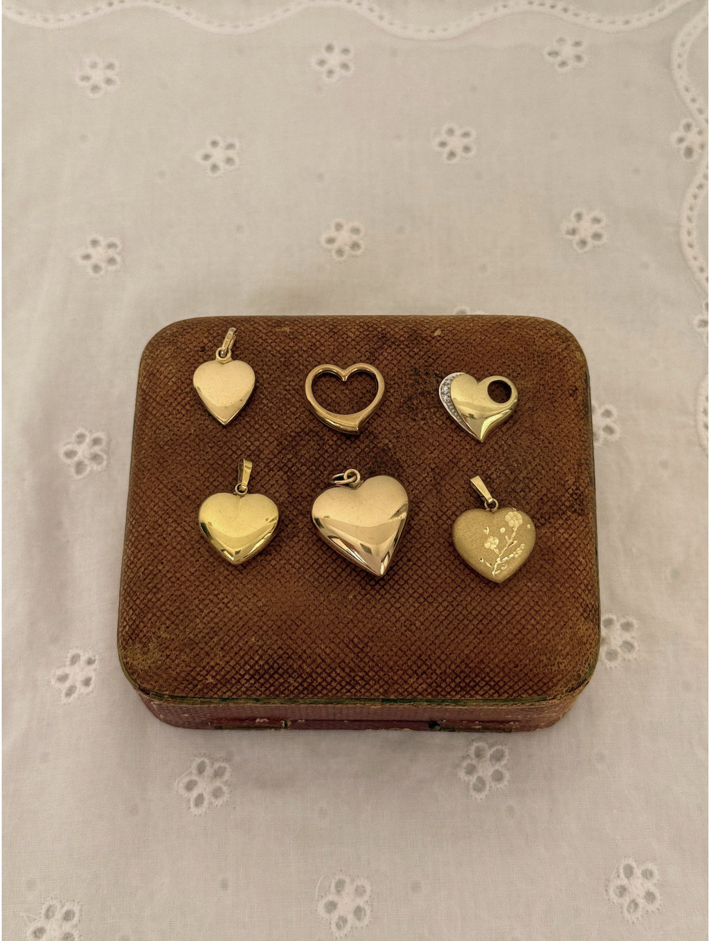 Heart Charms Vintage Gold