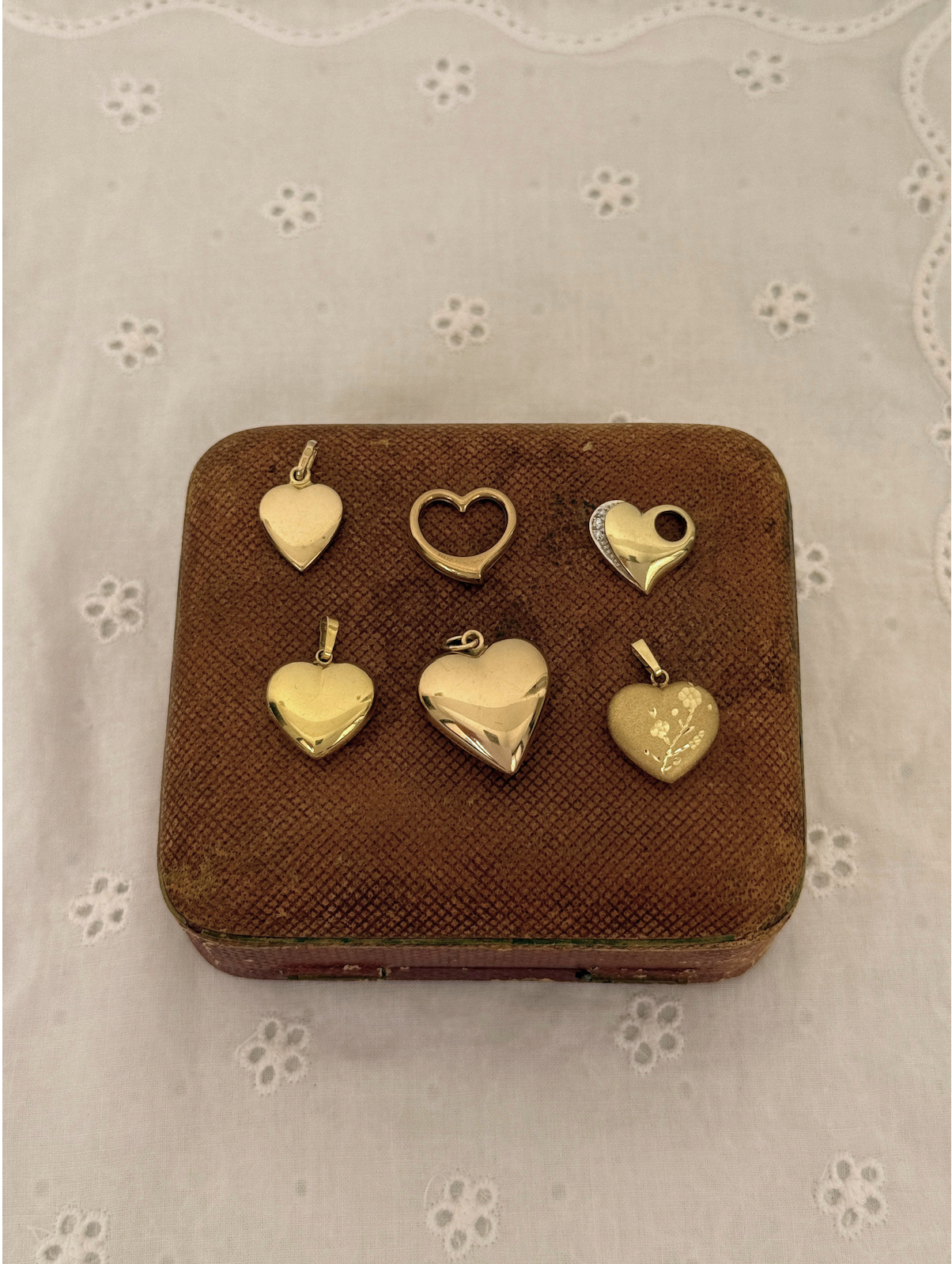 Heart Charms Vintage Gold