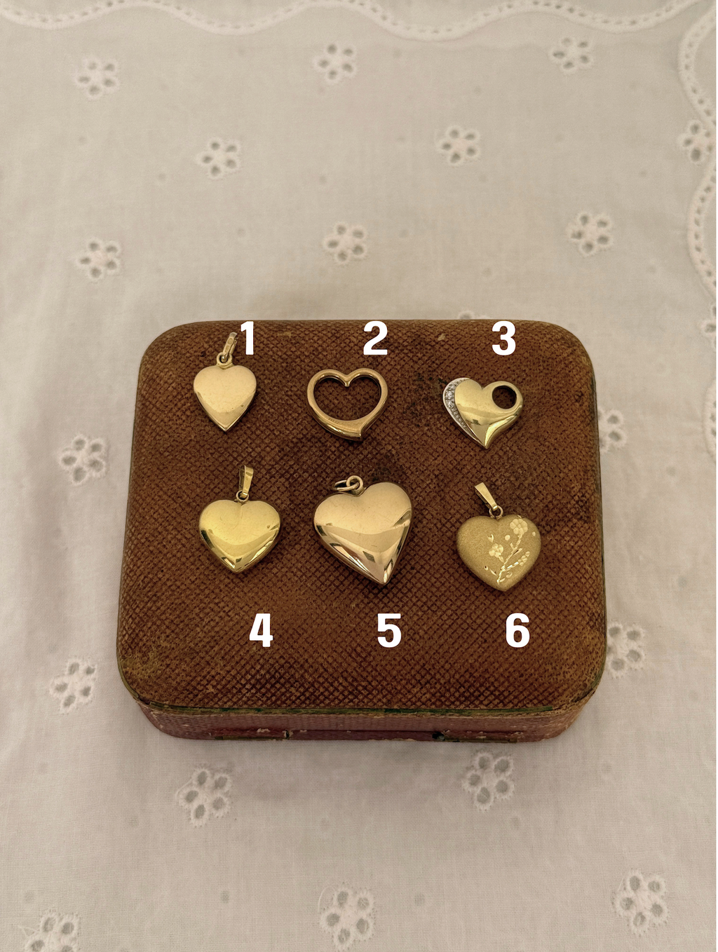 Heart Charms Vintage Gold