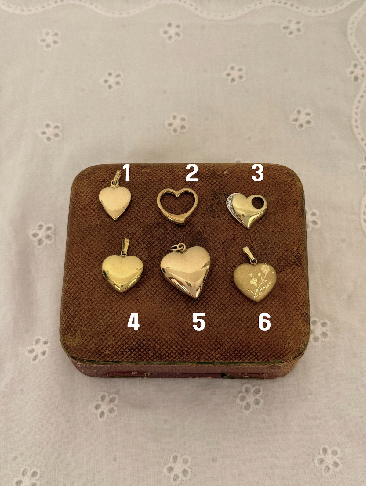 Heart Charms Vintage Gold