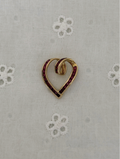 Ruby Heart Charm Vintage Gold