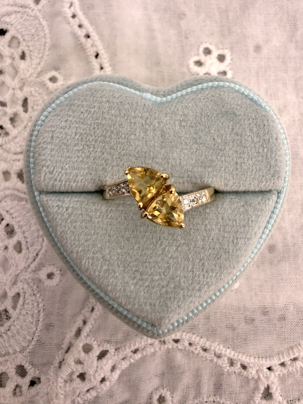 Citrine Toi et Moi Ring