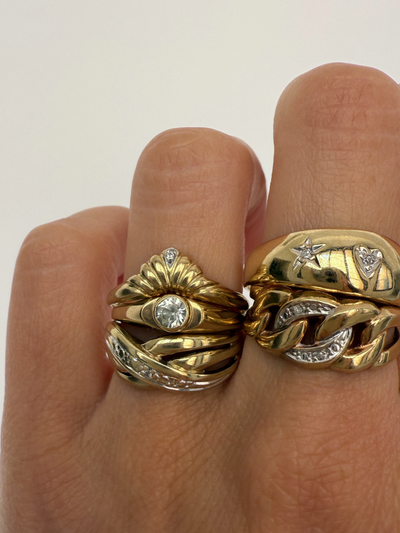 Cuban Chain Ring Vintage Gold