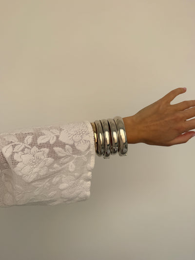 Chunky Bangle 925 Vintage Silver