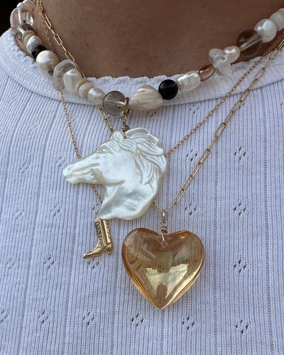 Puffy Heart Necklace Babygirl