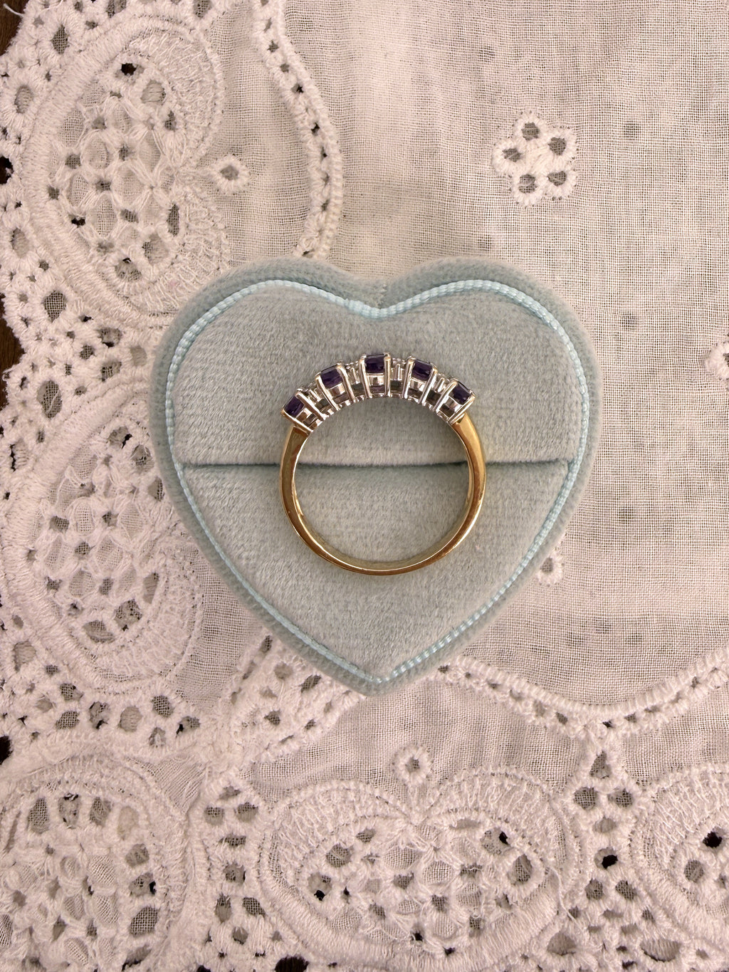 Double Row Amethyst Ring