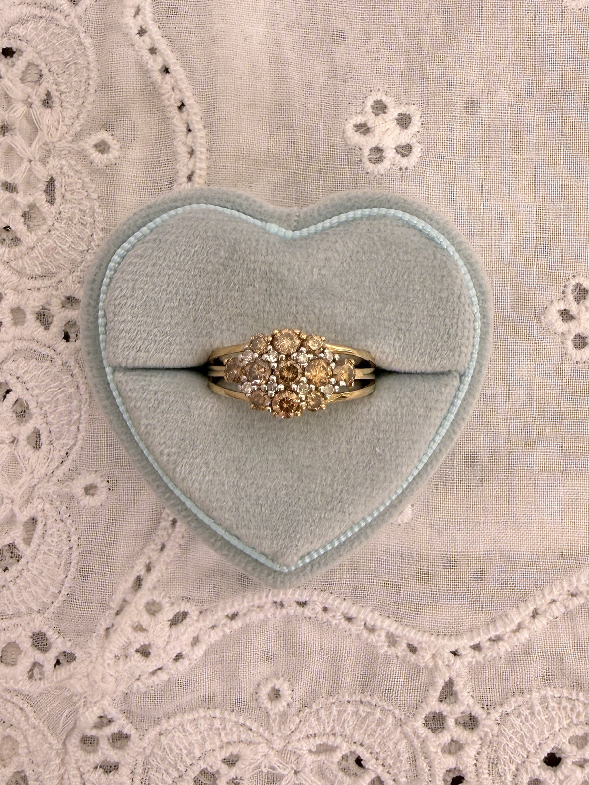 Champagne Cluster Ring