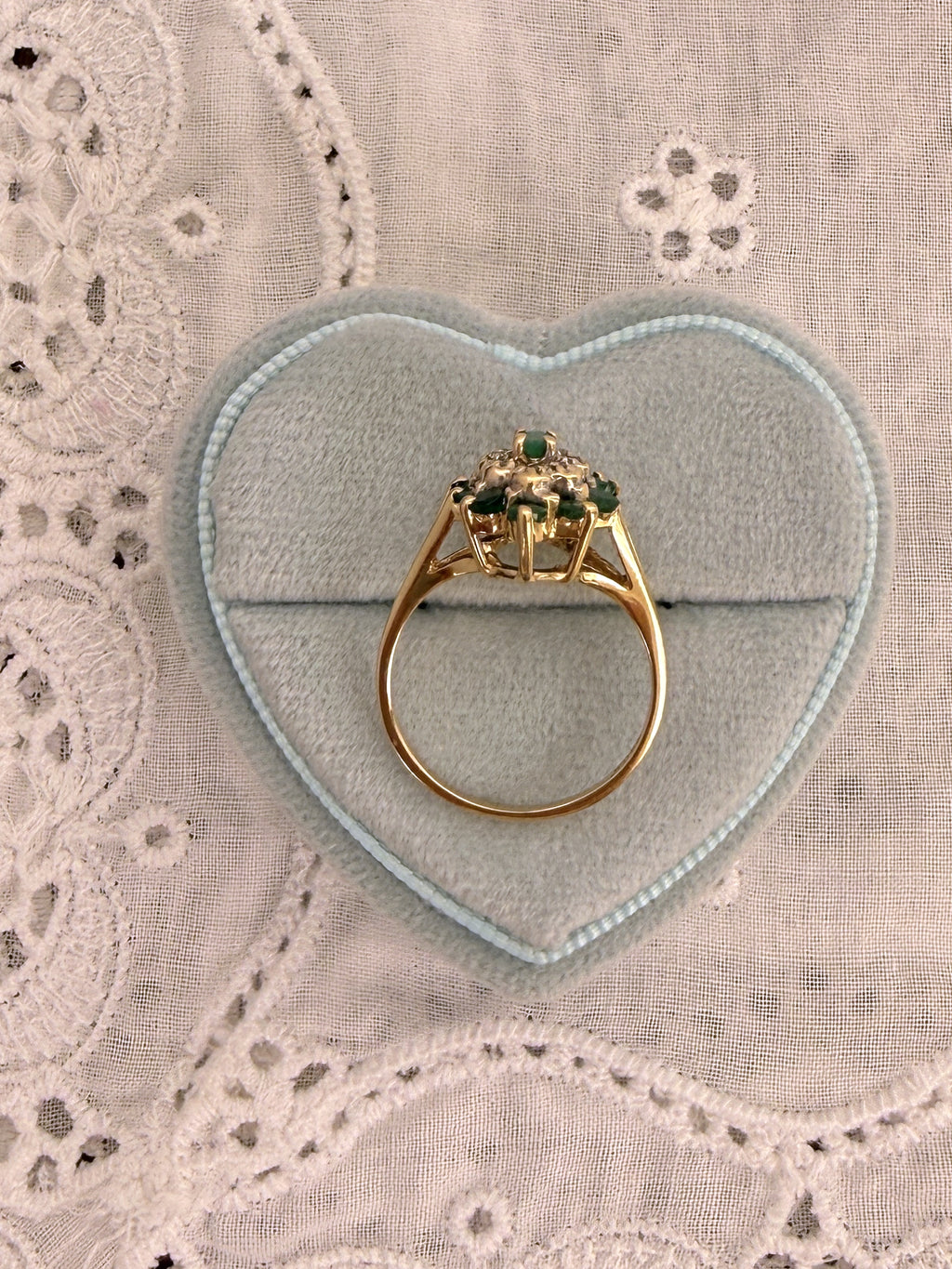 Emerald Cluster Ring