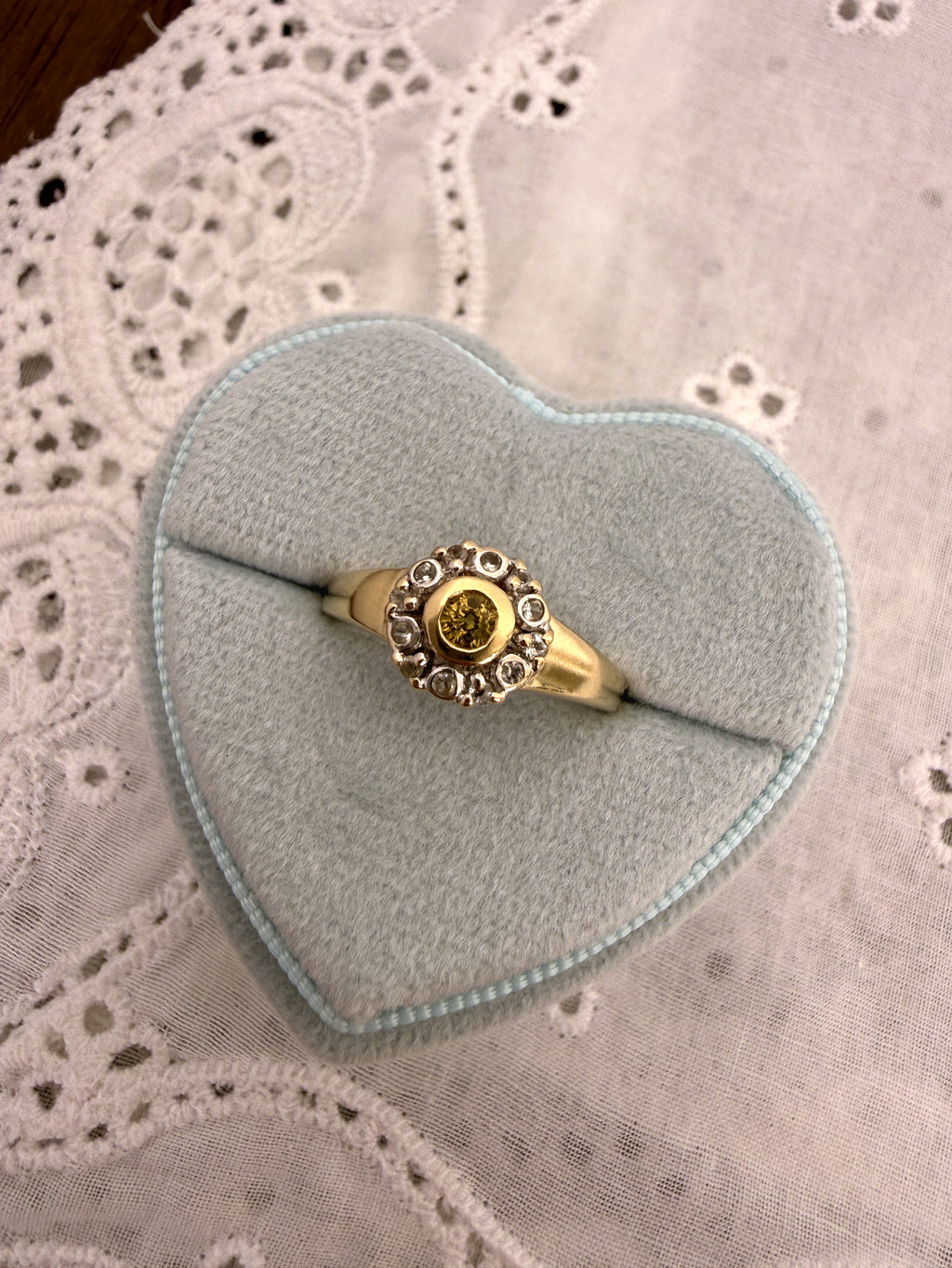 Citrine Daisy Ring