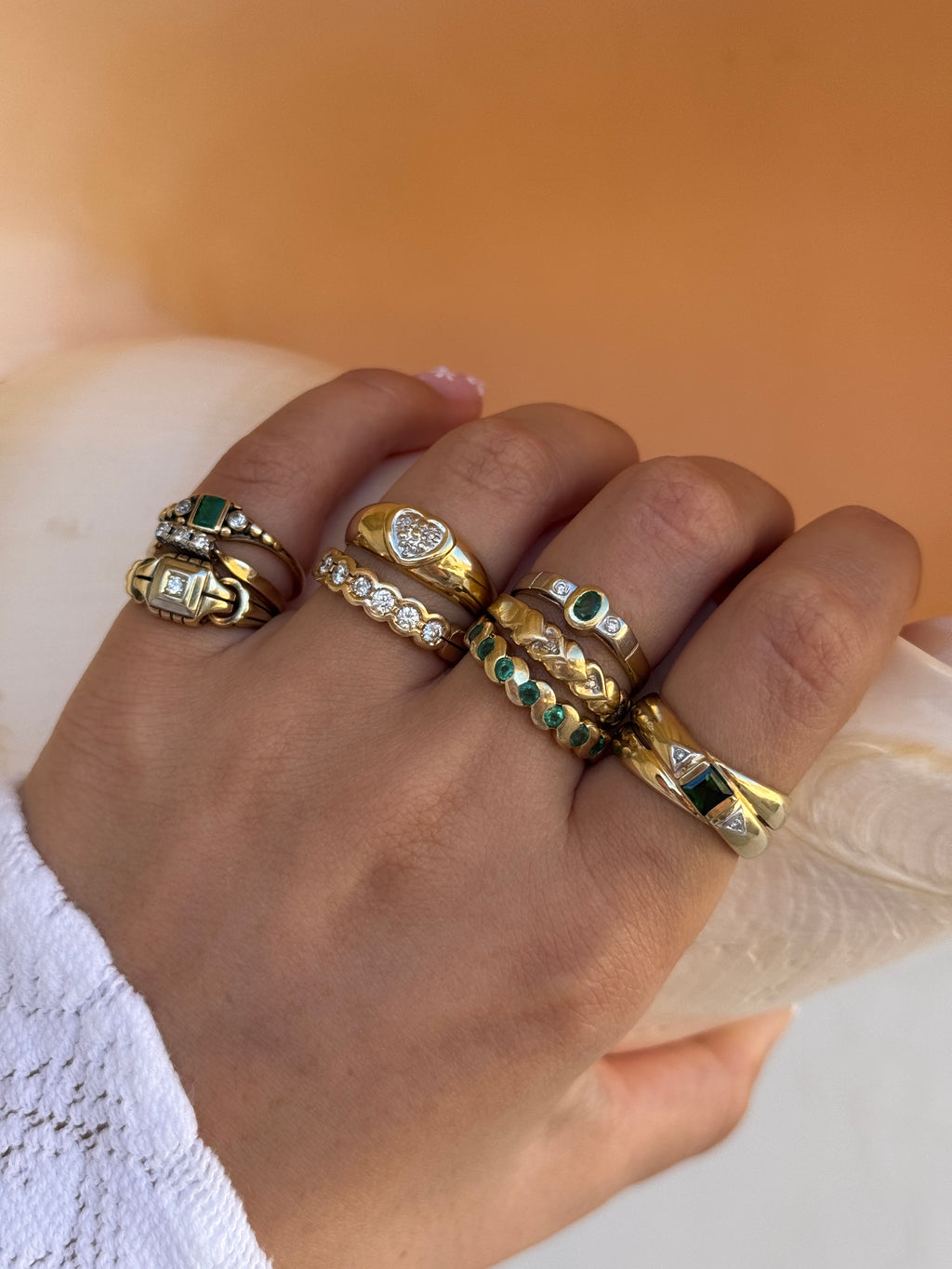 Oval Emerald Ring 14k Vintage Gold