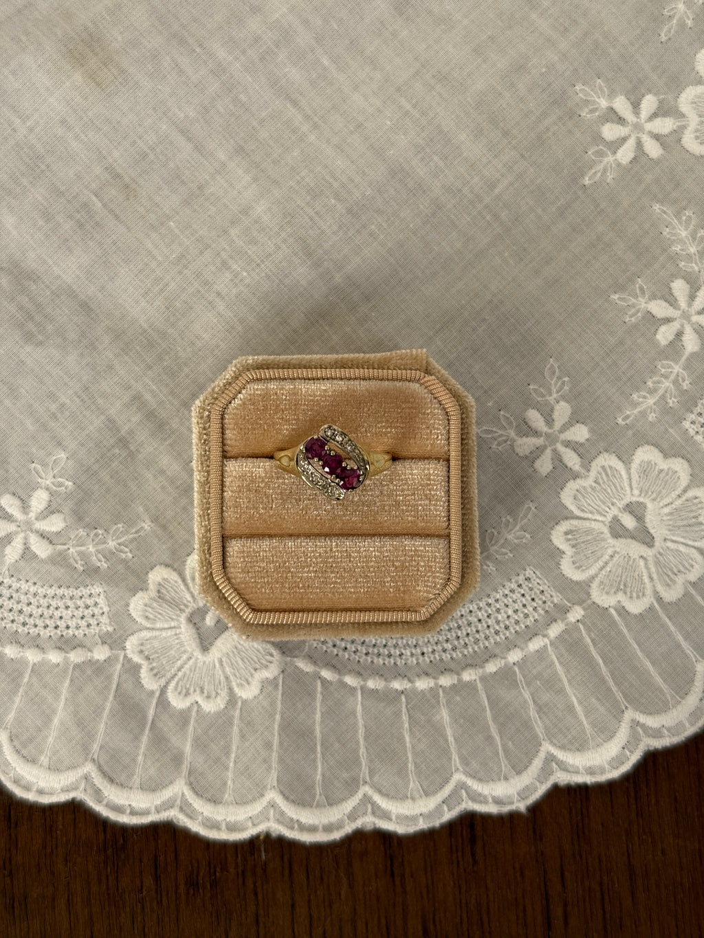 Ruby Cocktail Ring 14k Vintage Gold