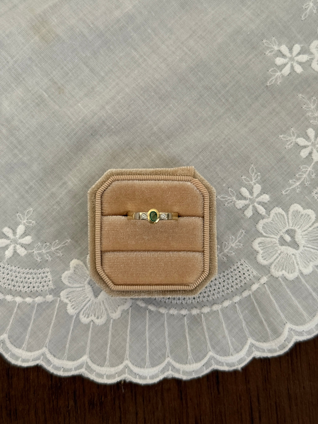 Oval Emerald Ring 14k Vintage Gold