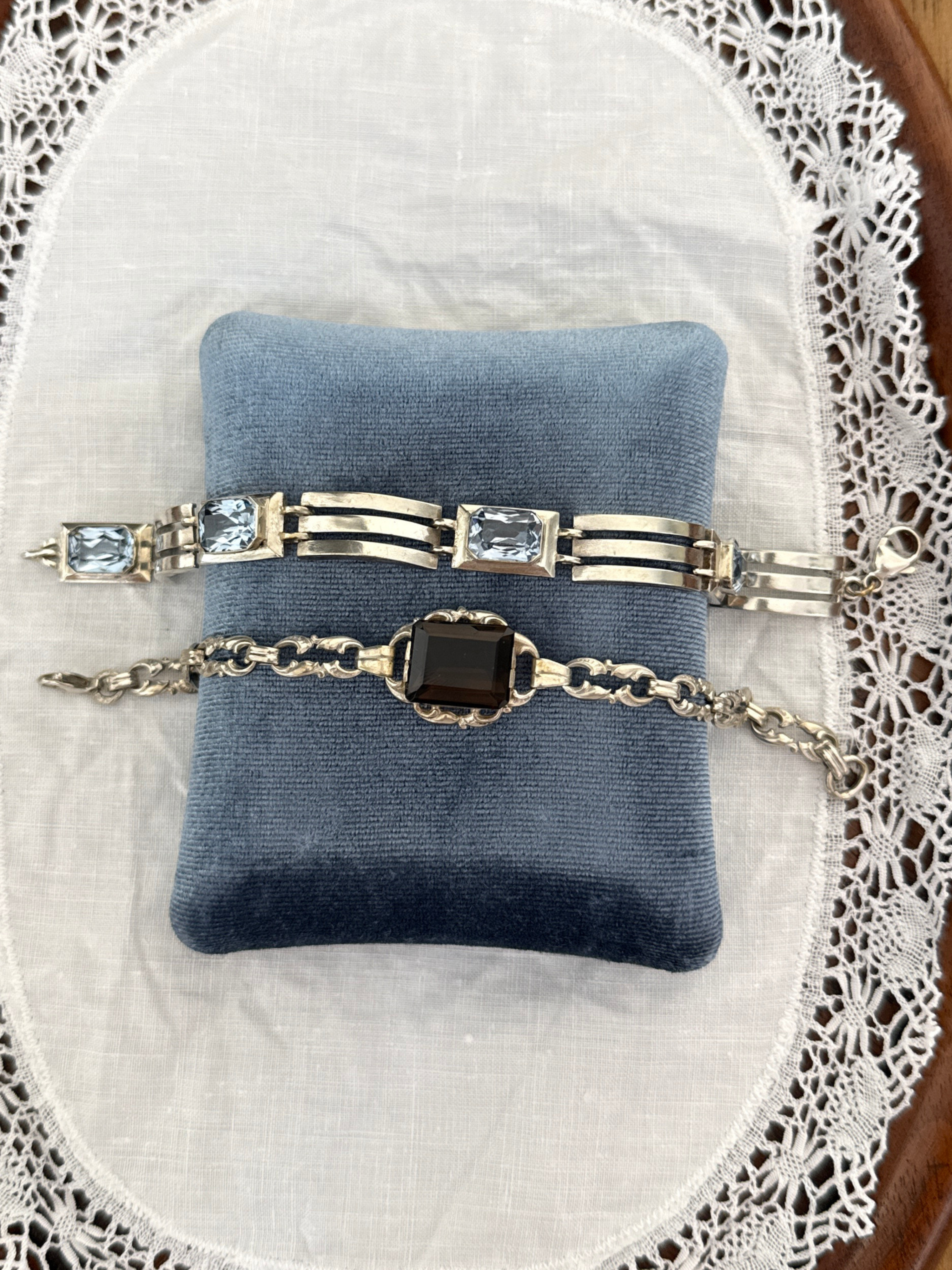 Baby Blue Bracelet Vintage Silver