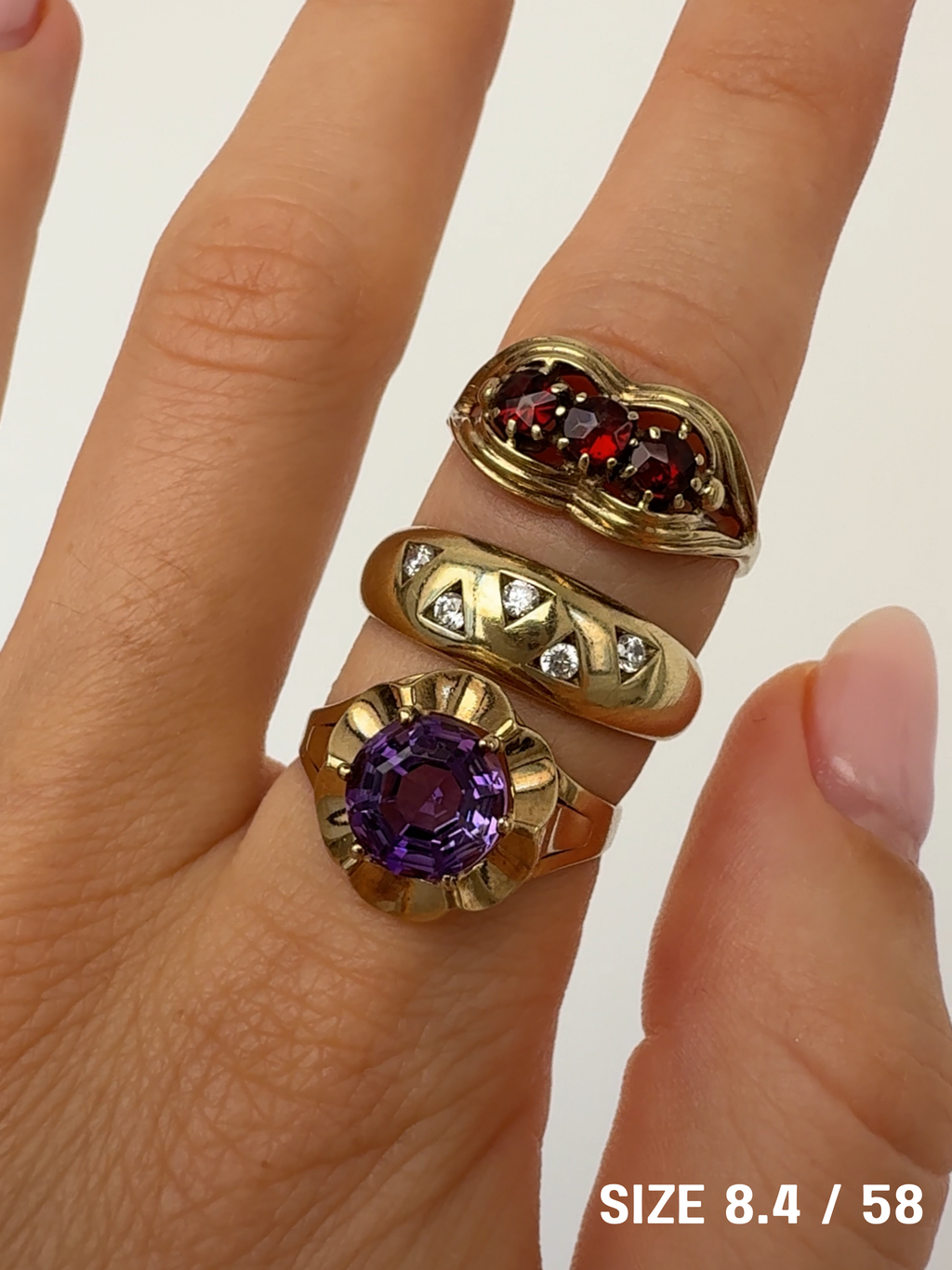 Vintage Gold Rings Size 58