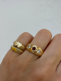 Ruby Gypsy Ring Vintage Gold 18k