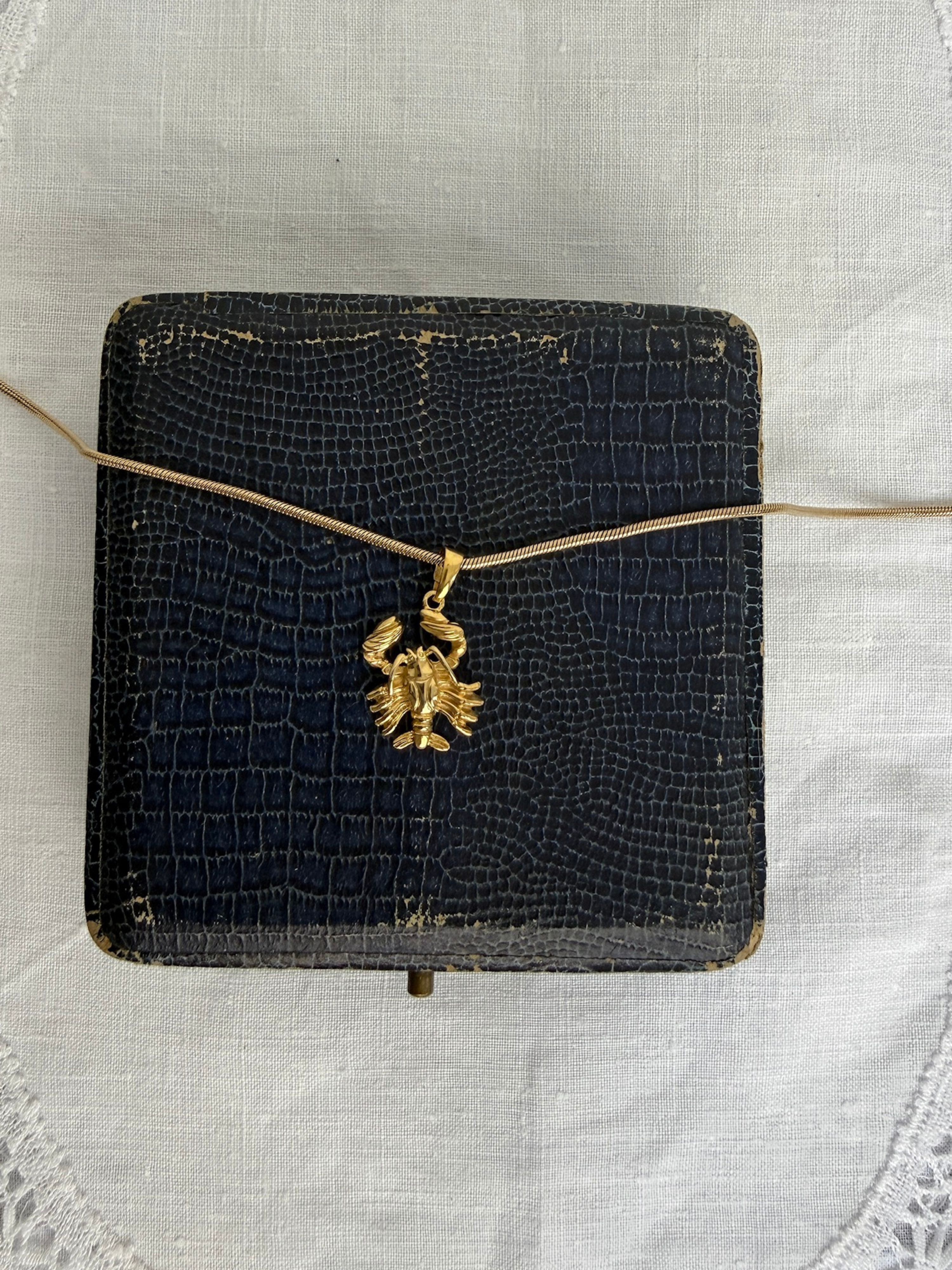 Zodiac Charm Cancer Vintage Gold