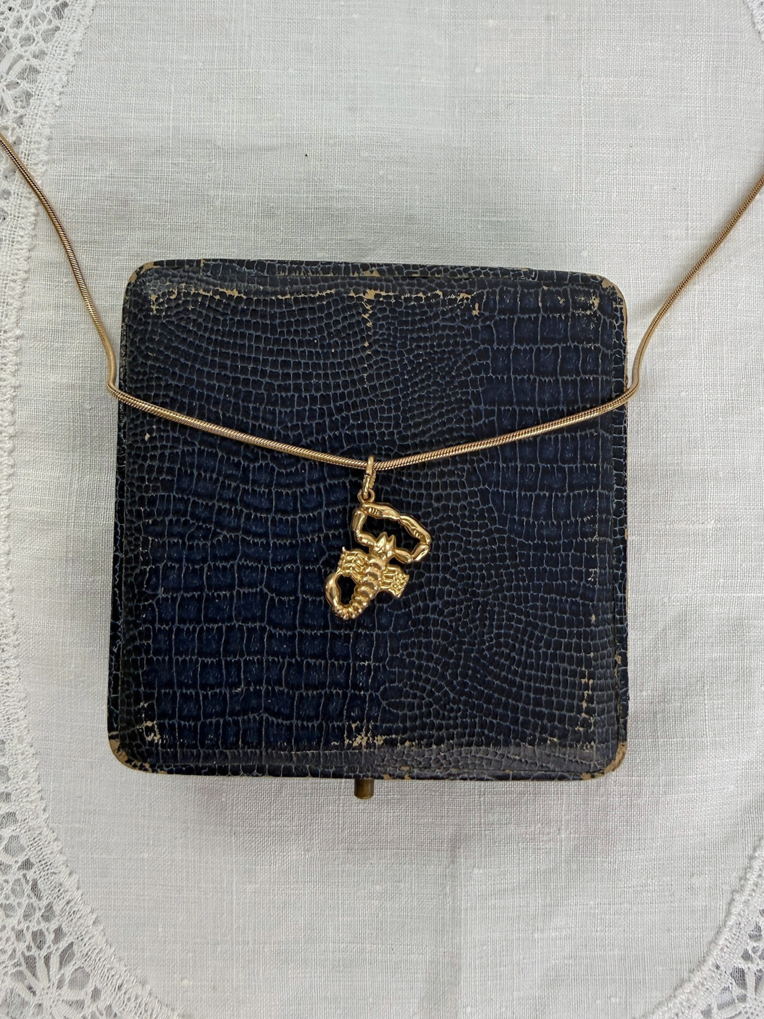 Zodiac Charm Scorpio Vintage Gold