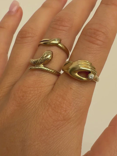 Mini Snake Ring Vintage Gold