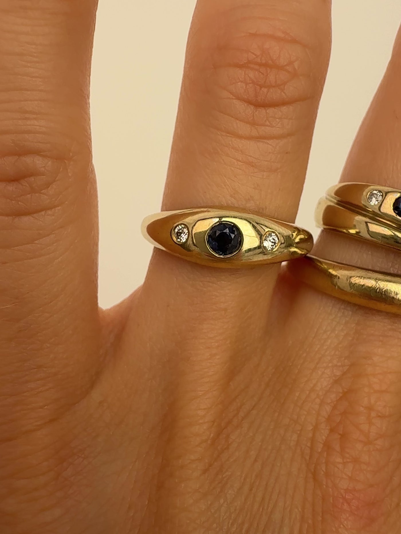 Rainbow Gemstone Ring Vintage Gold