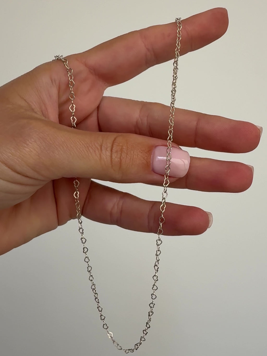 Heart Link Chain 925 Silver