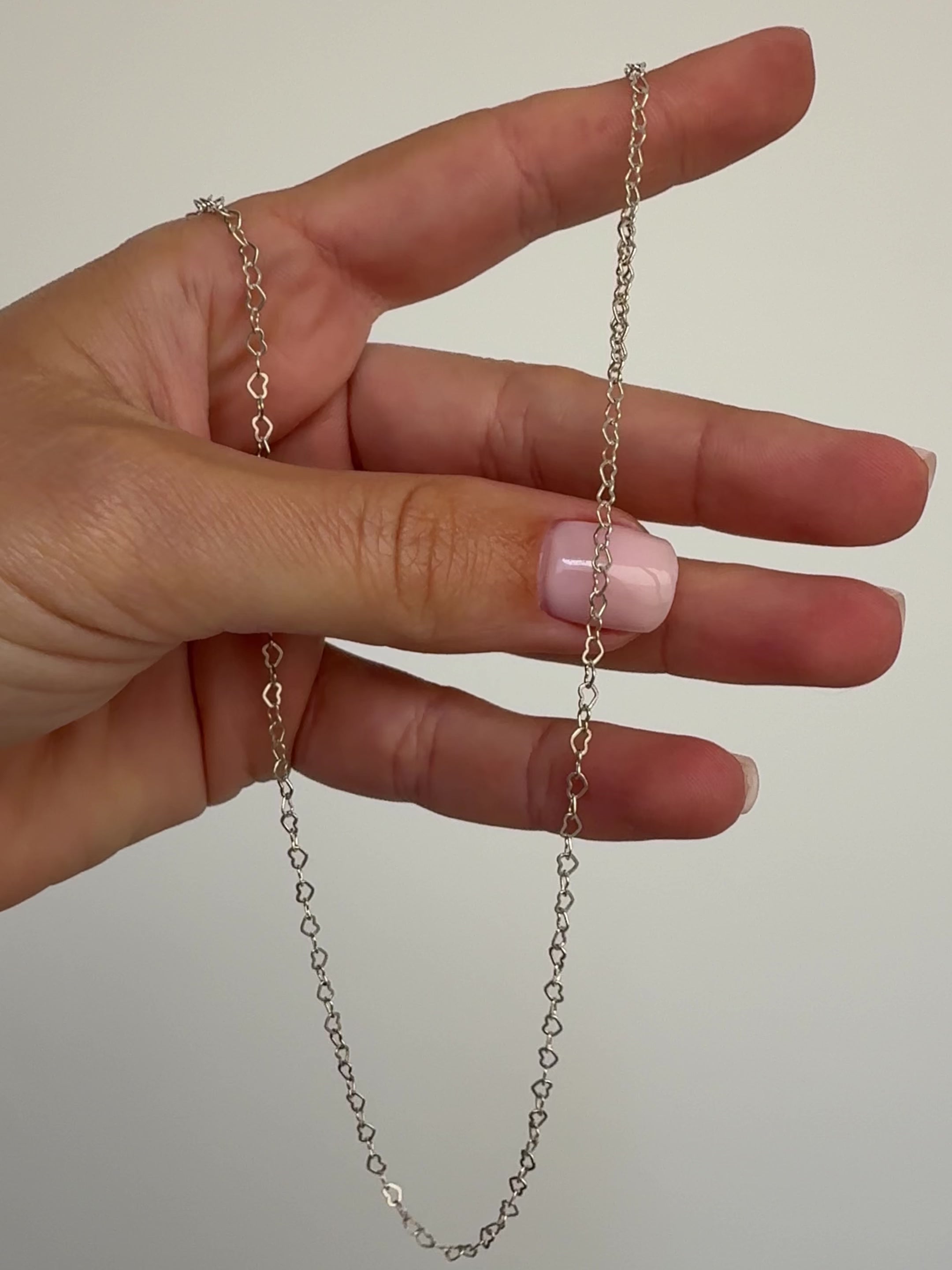 Heart Link Chain 925 Silver