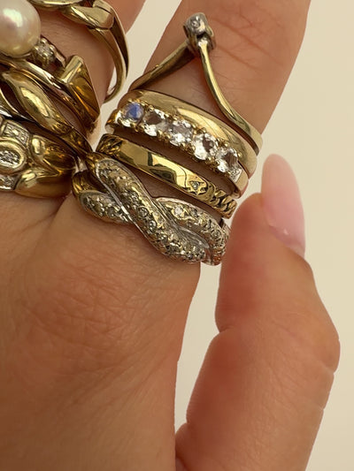 Cuban Chain Ring Vintage Gold