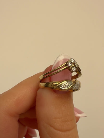 Sparkle Crown Ring Vintage Gold