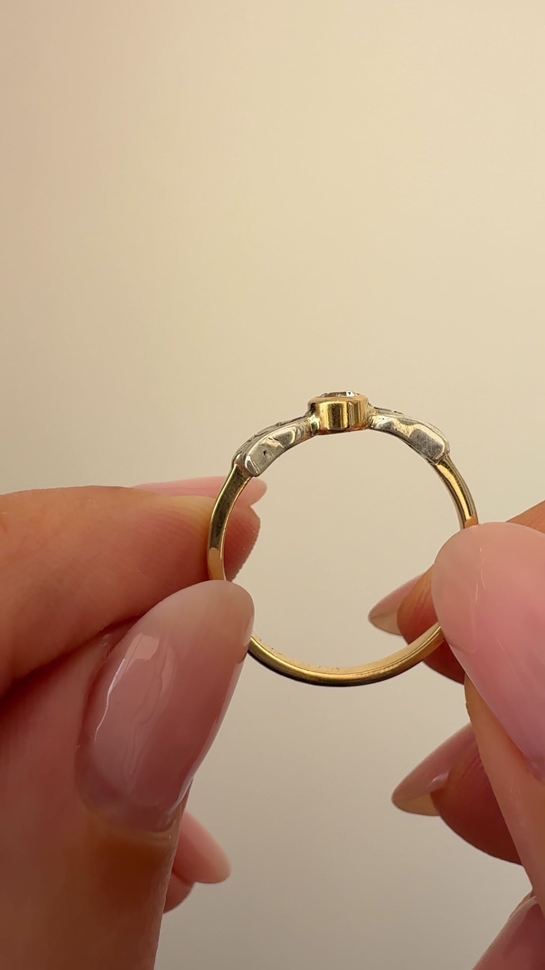Bow Bicolor Ring Vintage Gold