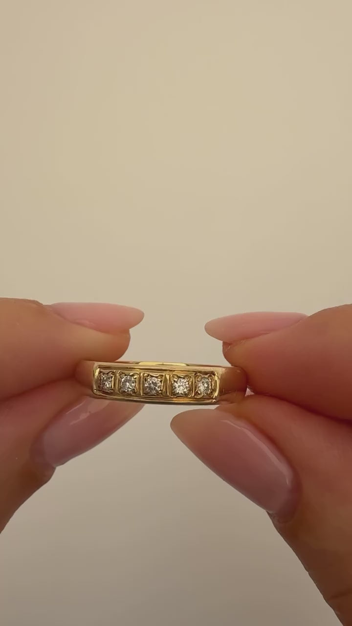 Diamond Stacking Ring Vintage Yellow Gold